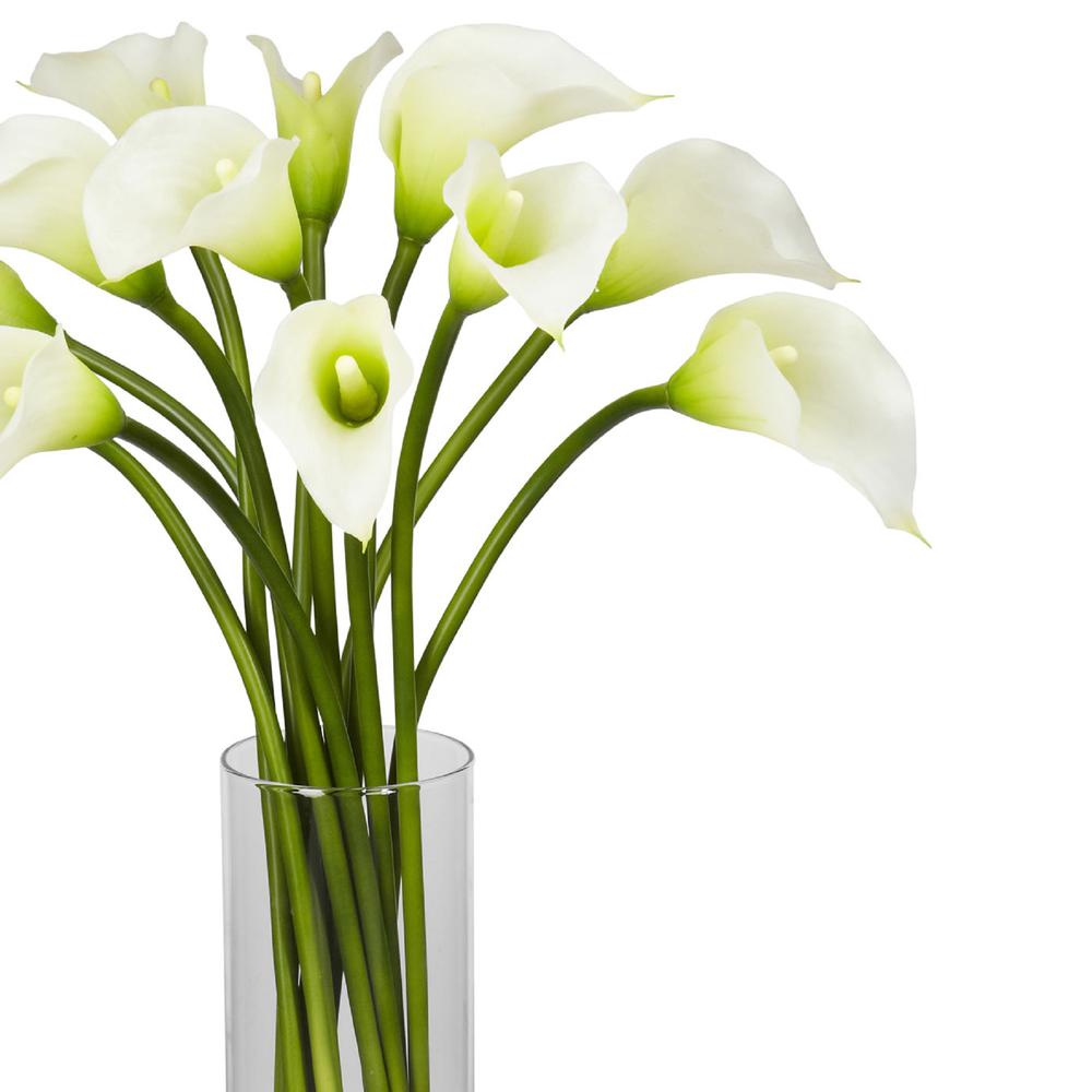 Mini Calla Lily Silk Flower Arrangement, Cream