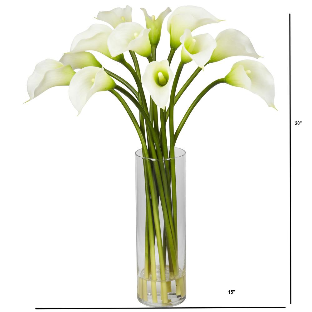 Mini Calla Lily Silk Flower Arrangement, Cream