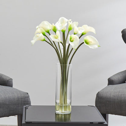 Mini Calla Lily Silk Flower Arrangement, Cream