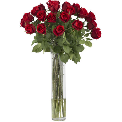 Rosebud with Cylinder Silk Flower Arrangement