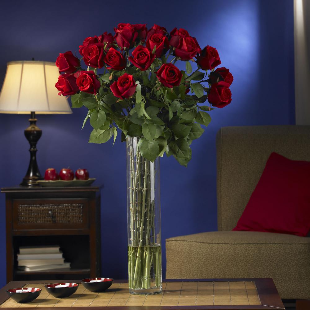 Rosebud with Cylinder Silk Flower Arrangement