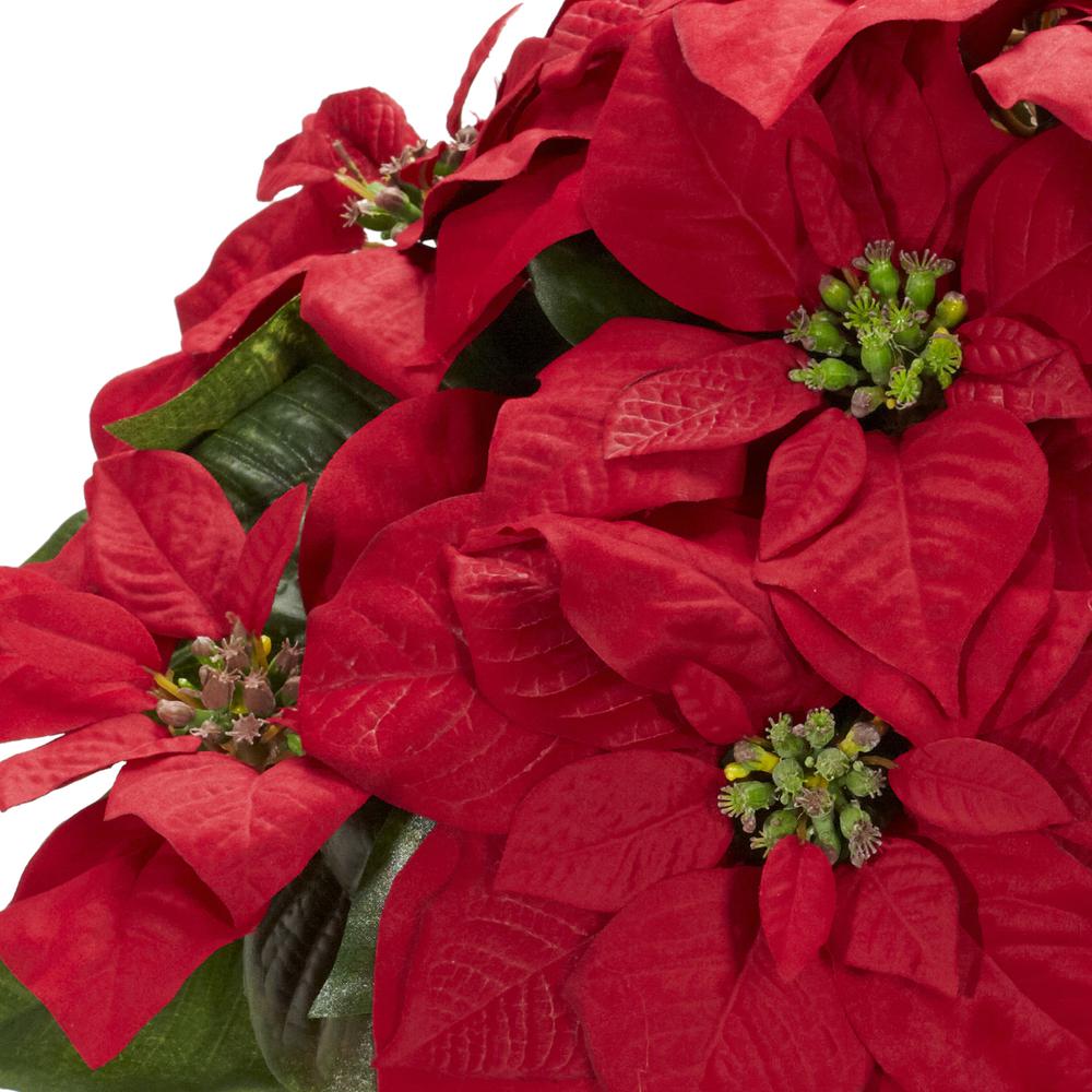 Poinsettia with Decorative Vase Silk Arrangement