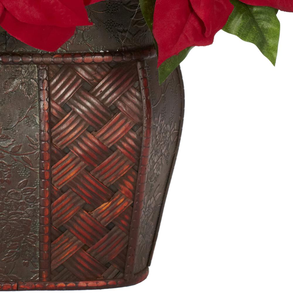 Poinsettia with Decorative Vase Silk Arrangement