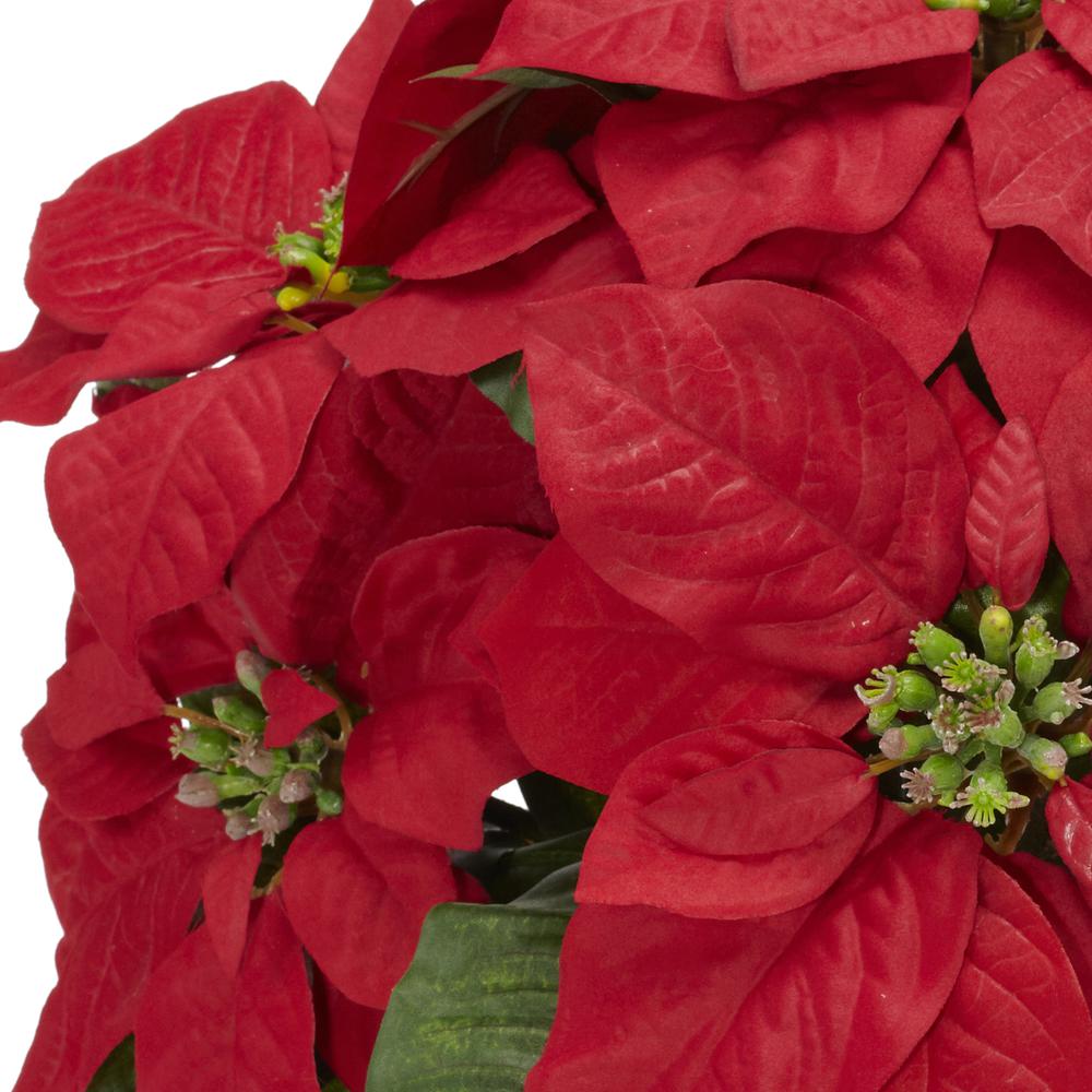 Poinsettia with Ceramic Vase Silk Flower Arrangement