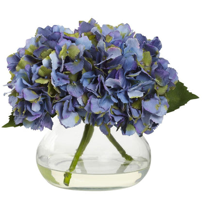 Blooming Hydrangea with Vase, Blue
