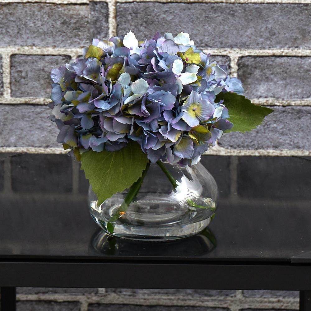 Blooming Hydrangea with Vase, Blue