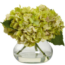 Blooming Hydrangea with Vase, Green