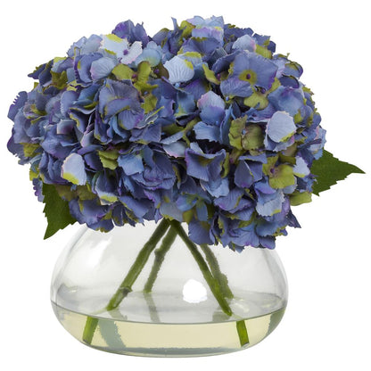 Large Blooming Hydrangea with Vase, Blue
