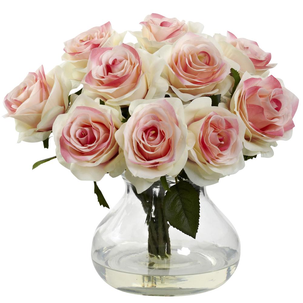 Rose Arrangement with Vase - Pink