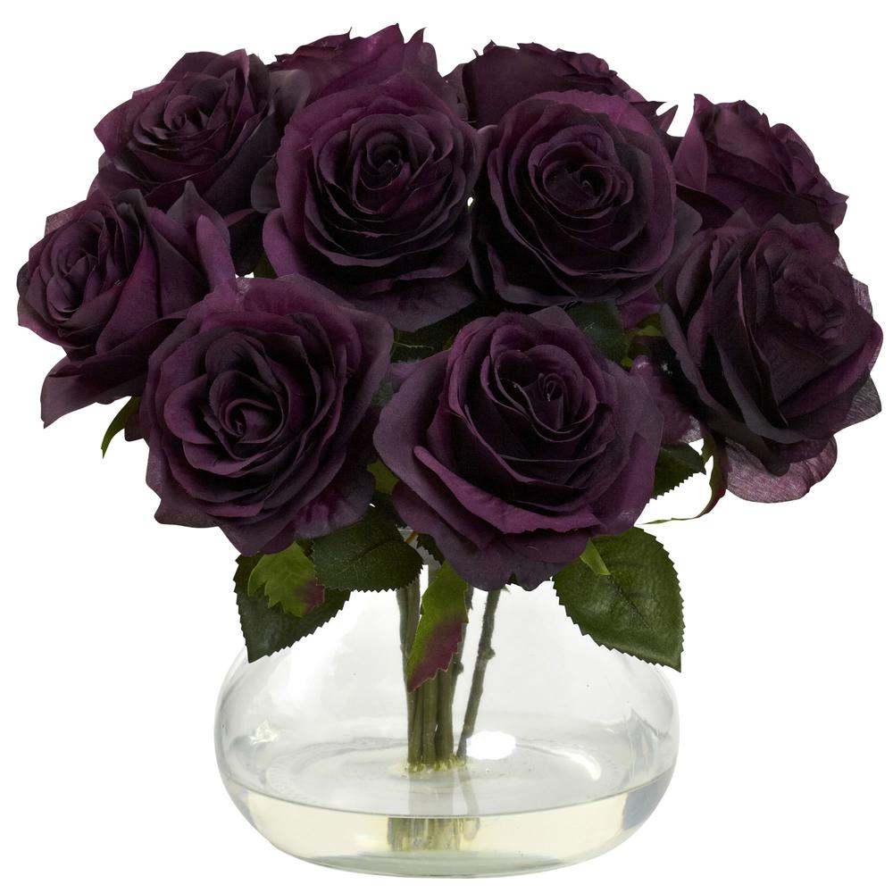 Rose Arrangement with Vase - Purple