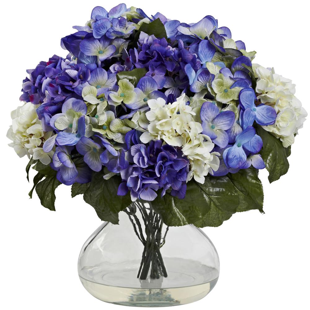 Hydrangea with Large Vase, Blue Purple