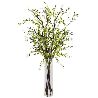 Night Willow Arrangement in Glass Vase