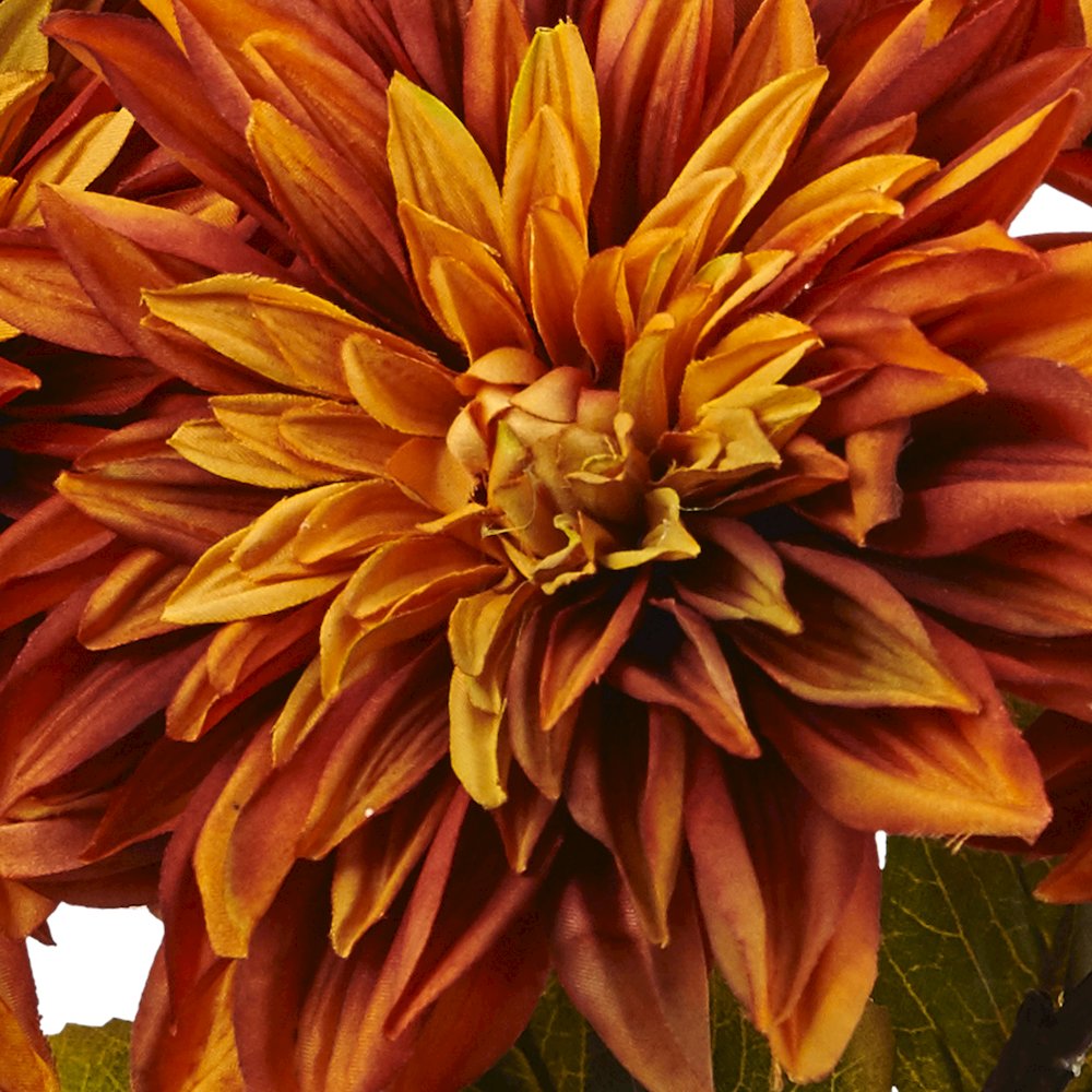 Dahlia Silk Arrangement with Glass Vase