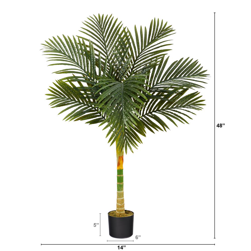 4ft Golden Cane Artificial Palm Tree, Green