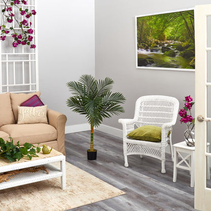 4ft Golden Cane Artificial Palm Tree, Green