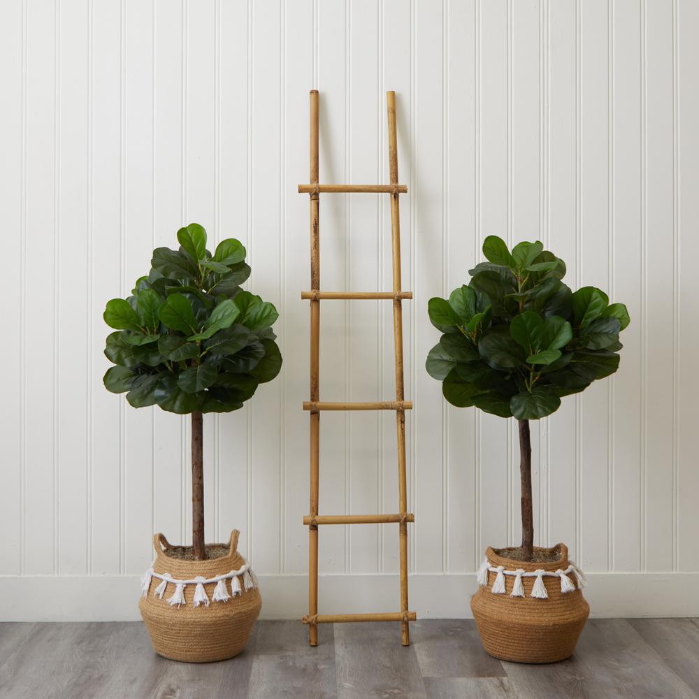 4ft. Artificial Fiddle Leaf Fig Tree with Handmade Jute (Set of 2)
