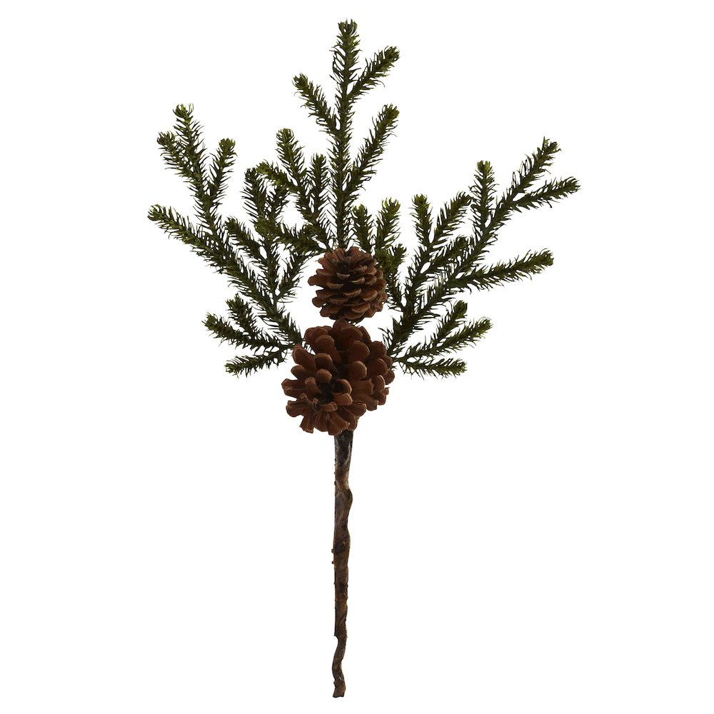 19in. Pine & Pinecone Artificial Flower Bundle (Set of 12)