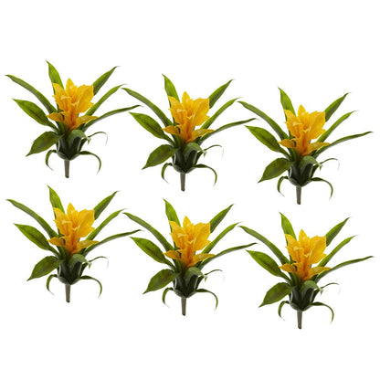 10in. Bromeliad Artificial Flower, Set of 6