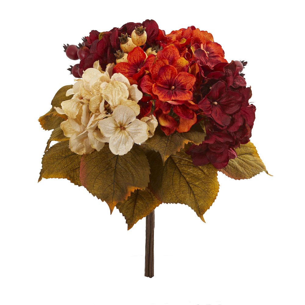 16 In. Autumn Hydrangea Berry Bouquet Artificial Flower (Set of 2)