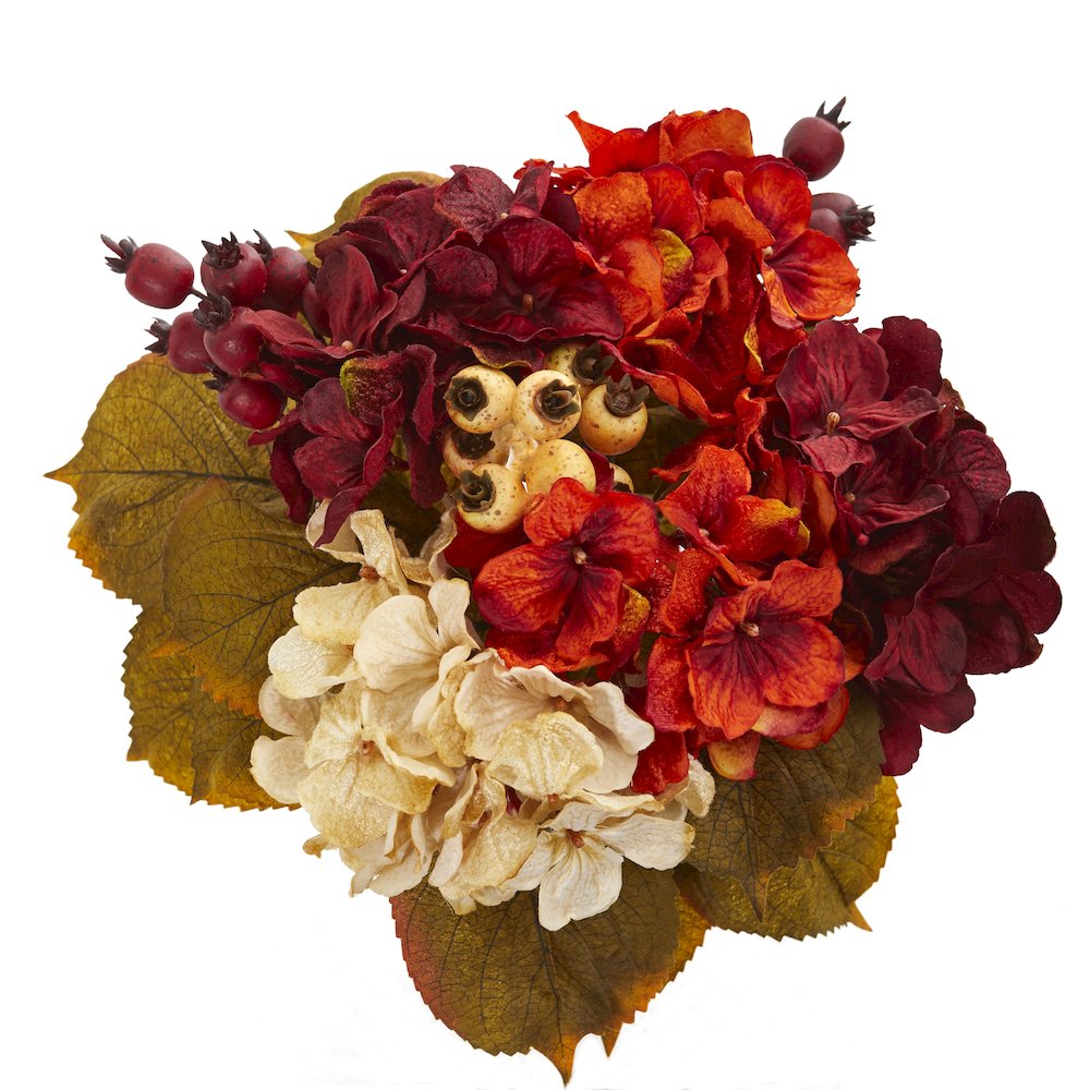 16 In. Autumn Hydrangea Berry Bouquet Artificial Flower (Set of 2)