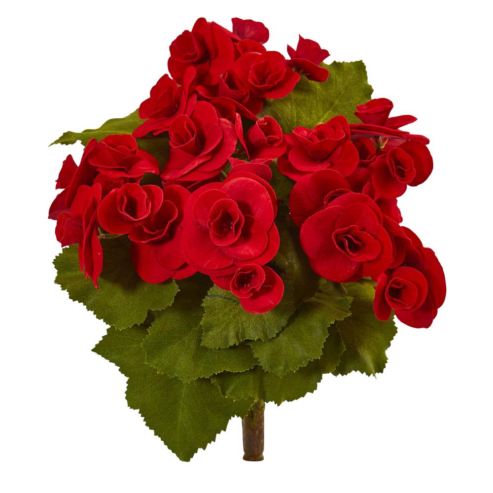 11in. Begonia Bush Artificial Flower (Set of 4)