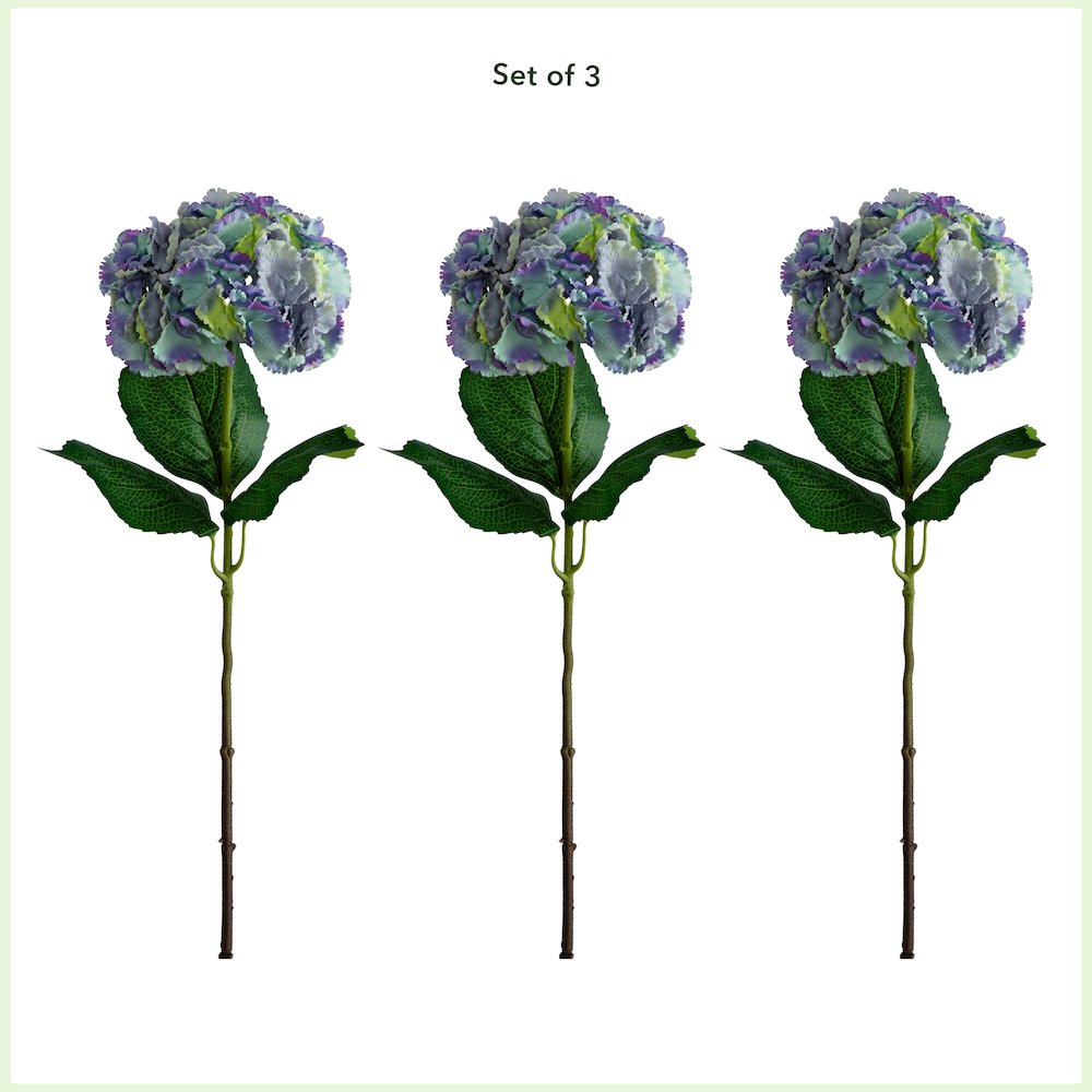 30in. Artificial Hydrangea Flower Stems, Set of 3