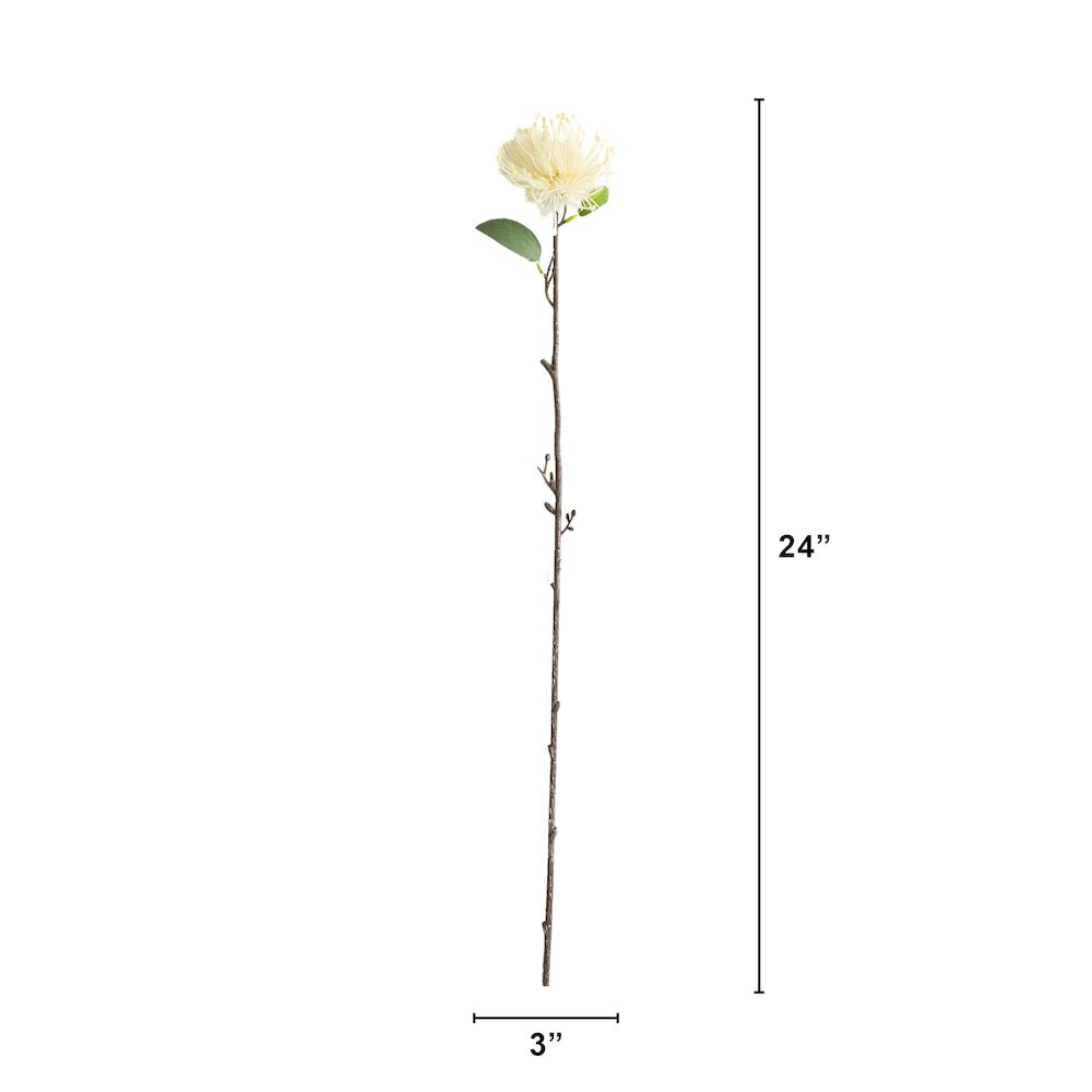 24in. Artificial Pincushion Protea Flower Stem - Set of 4