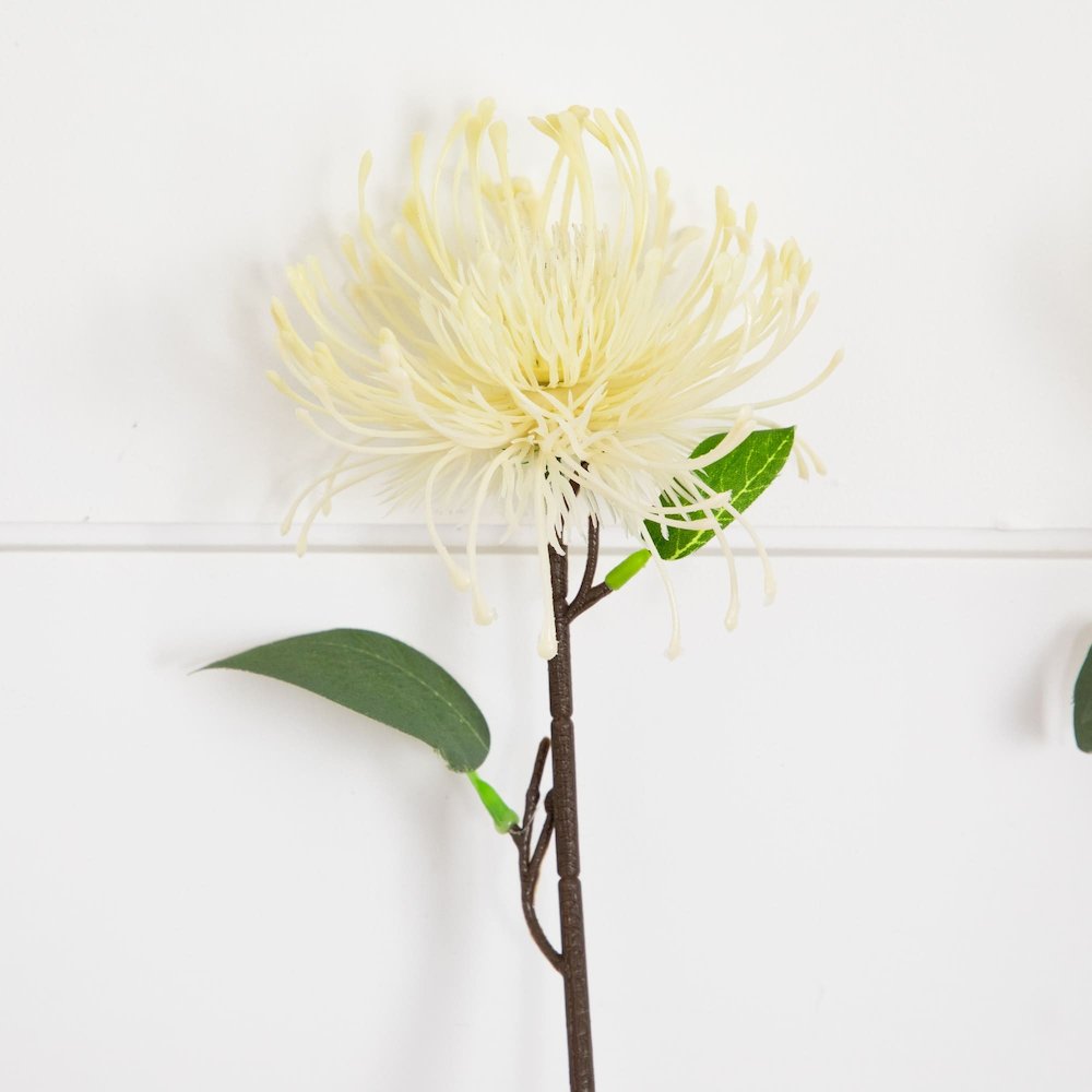 24in. Artificial Pincushion Protea Flower Stem - Set of 4