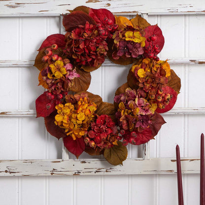 24in. Fall Hydrangea Wreath