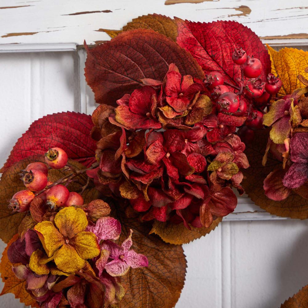 24in. Fall Hydrangea Wreath
