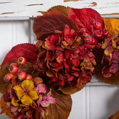 24in. Fall Hydrangea Wreath