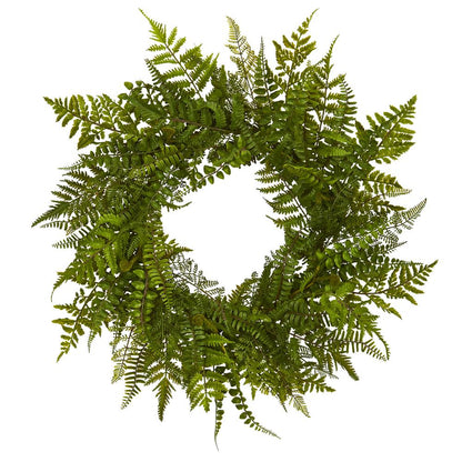24in. Mixed Fern Artificial Wreath