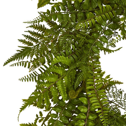 24in. Mixed Fern Artificial Wreath