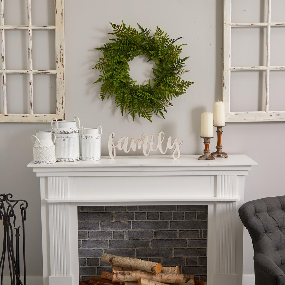 24in. Mixed Fern Artificial Wreath