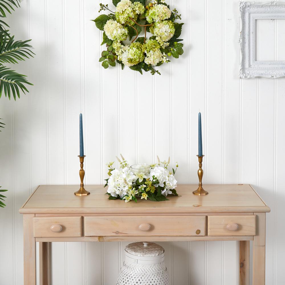 Hydrangea Artificial Arrangement Candelabrum