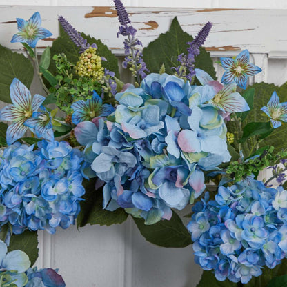 24in. Hydrangea Wreath Blue