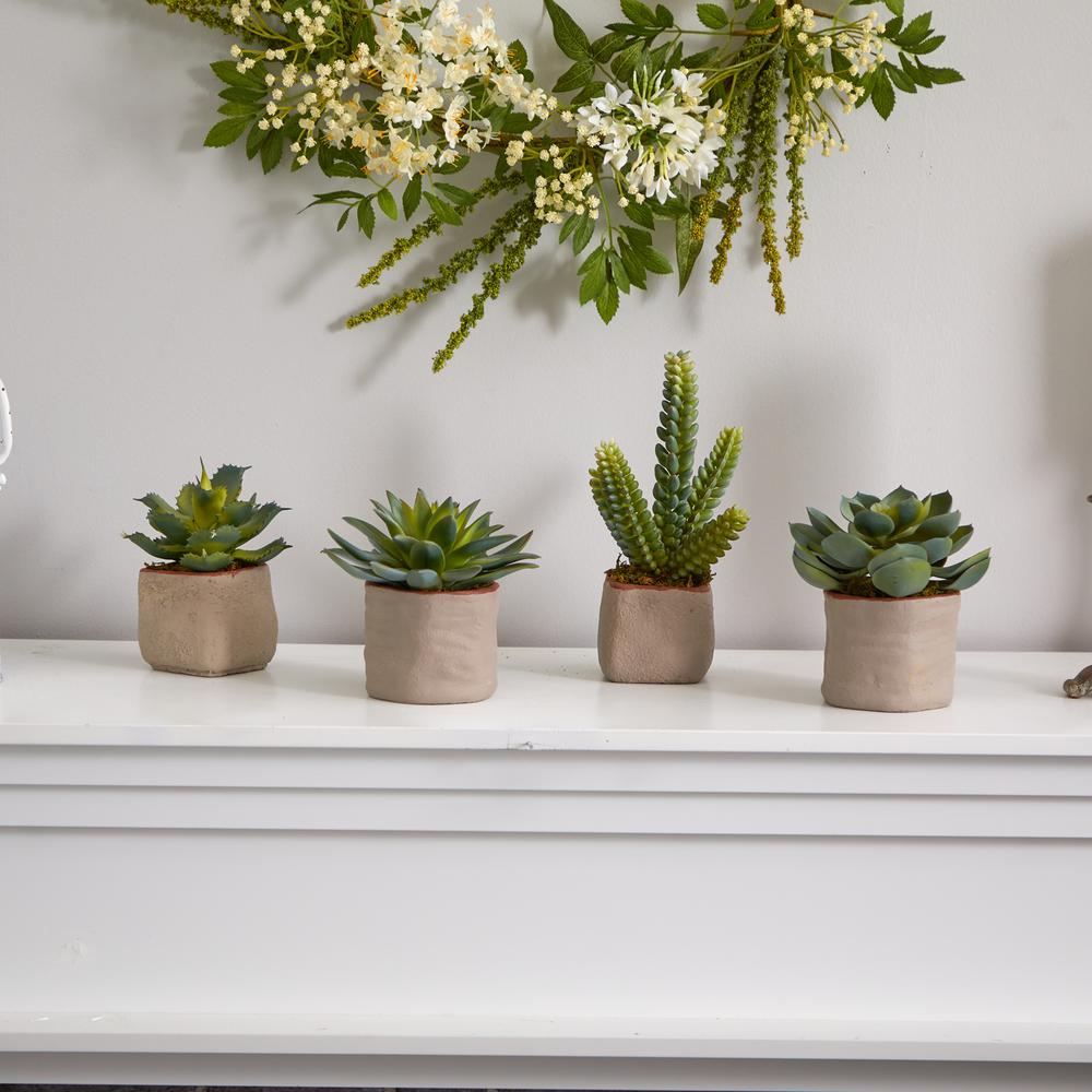 Mixed Succulent Artificial Plant (Set of 4)