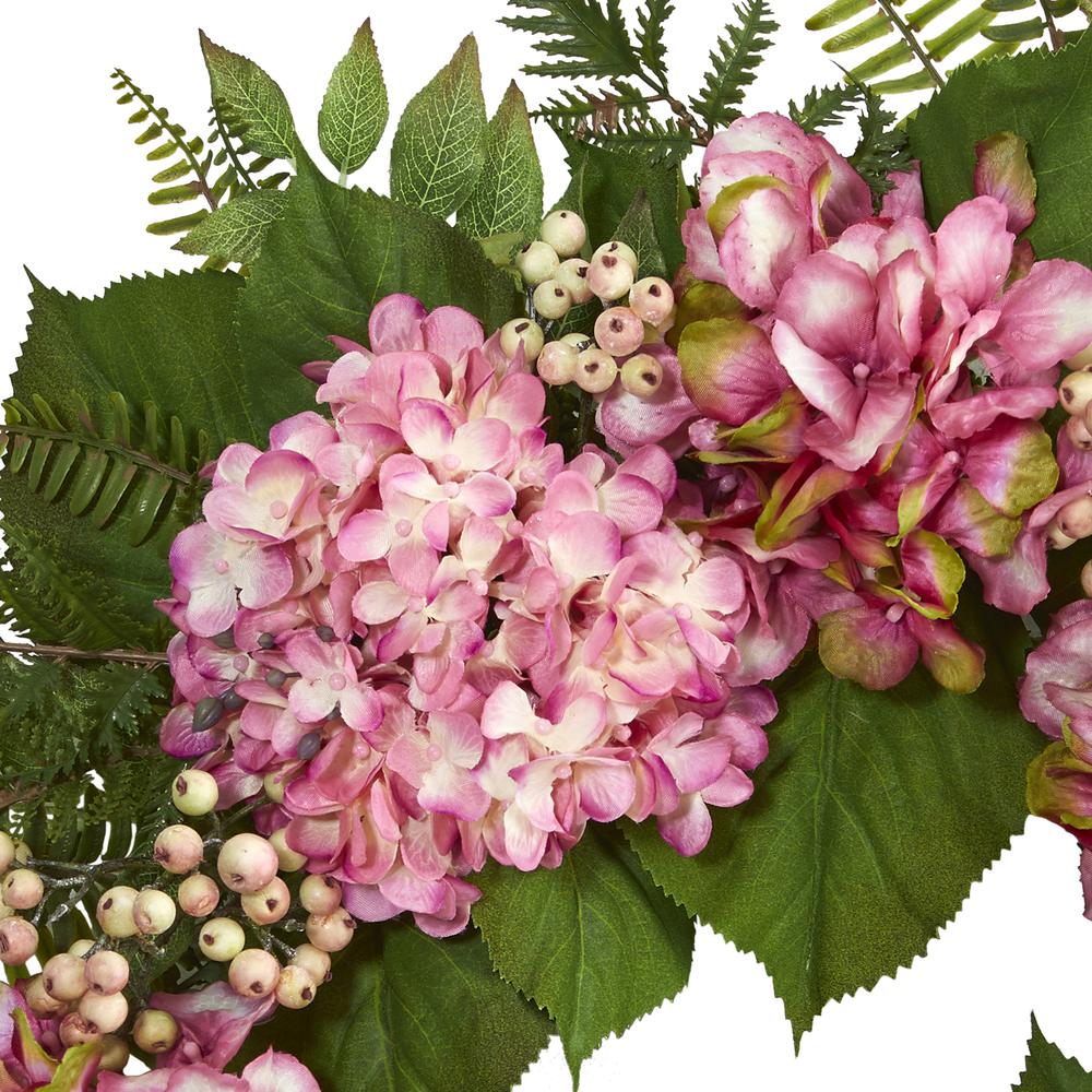 24in. Hydrangea Berry Wreath, Pink