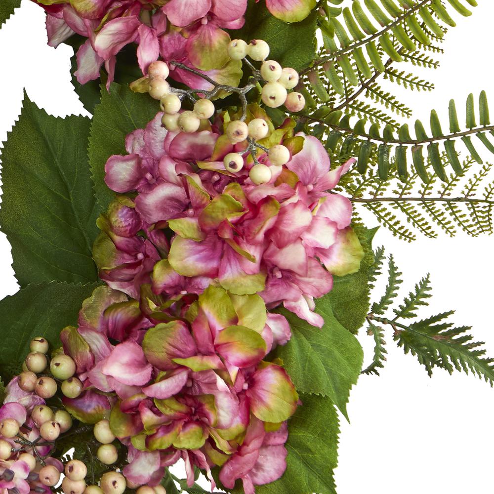 24in. Hydrangea Berry Wreath, Pink