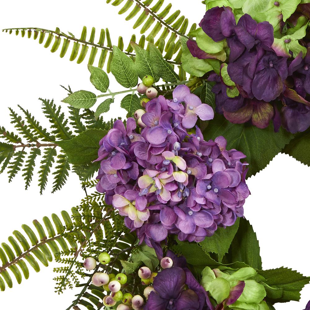24in. Hydrangea Berry Wreath Purple