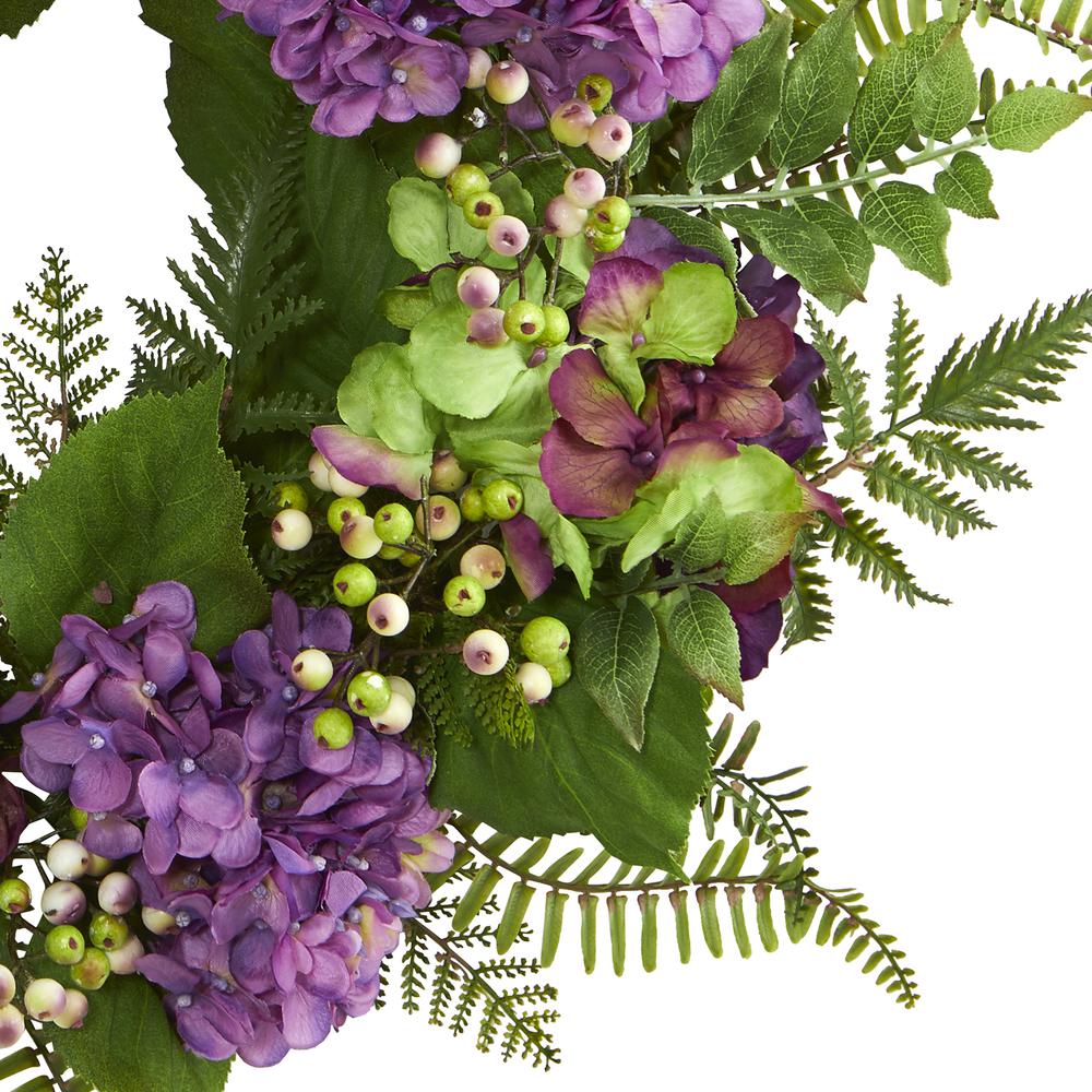 24in. Hydrangea Berry Wreath Purple