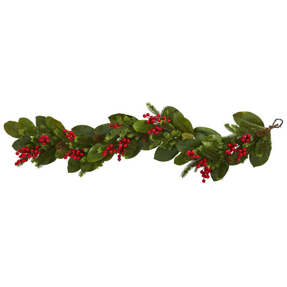 5ft. Magnolia Berry Pine Artificial Garland