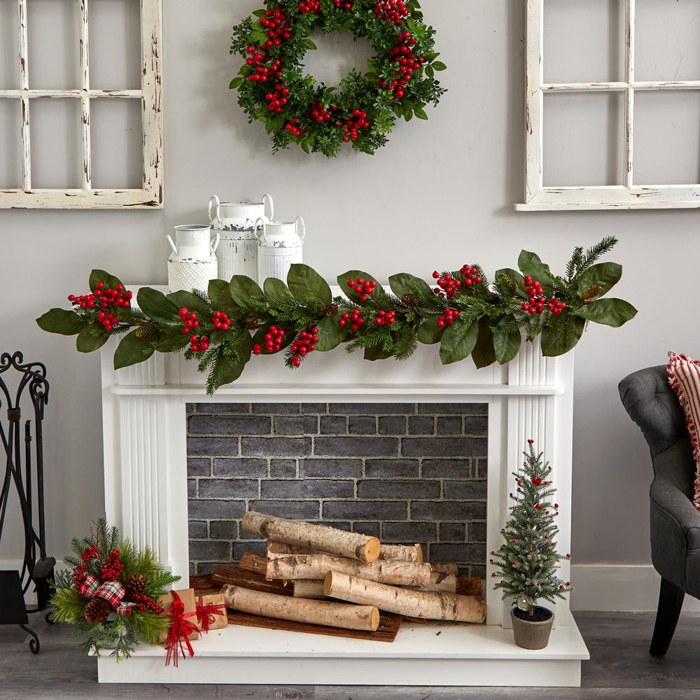 5ft. Magnolia Berry Pine Artificial Garland