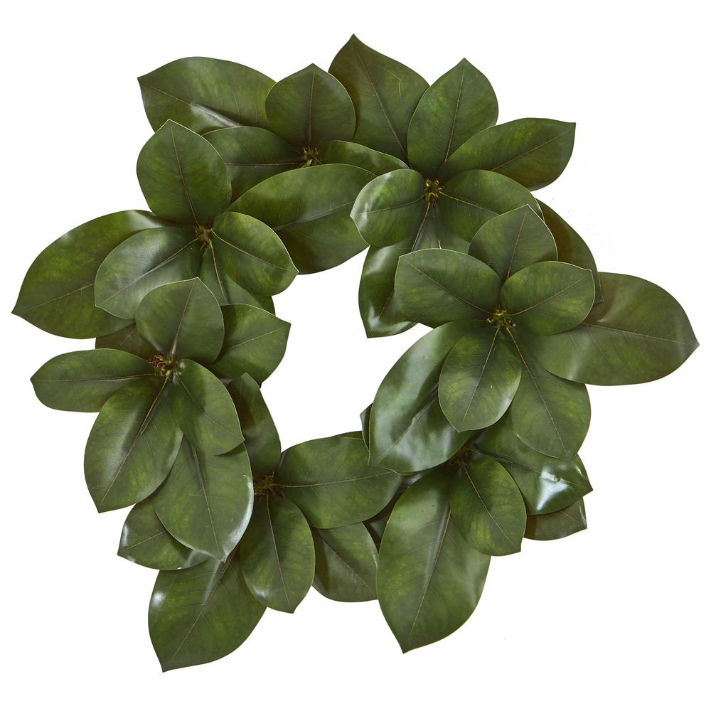 22in. Magnolia Leaf Artificial Wreath