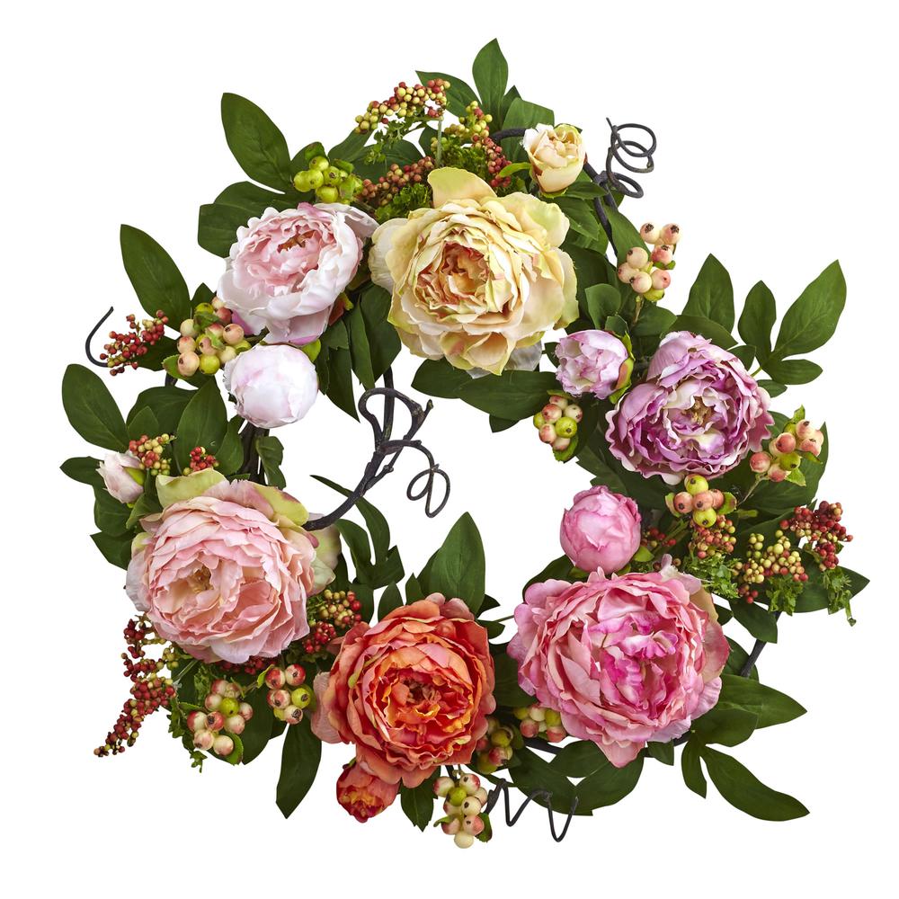 20in. Mixed Peony & Berry Wreath