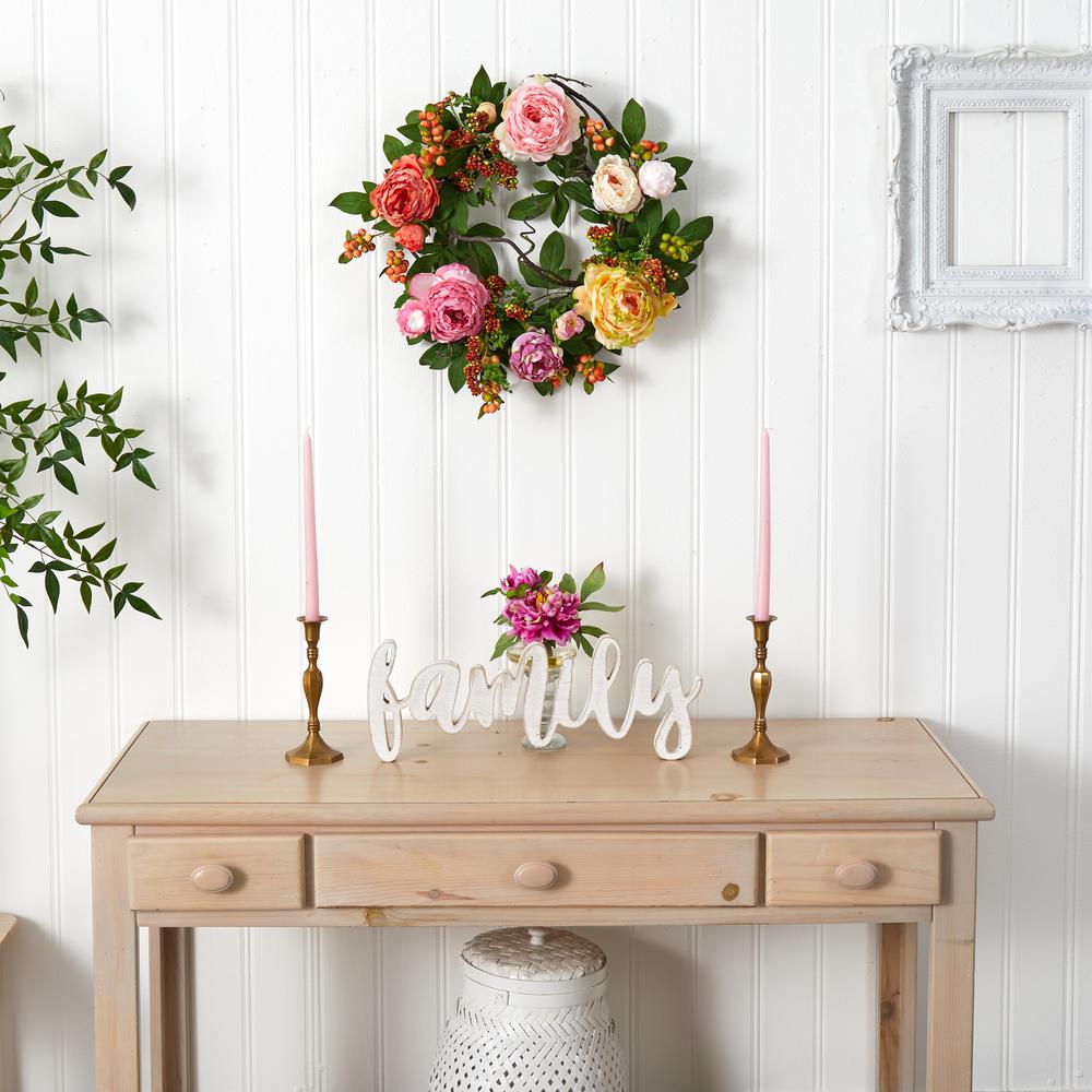 20in. Mixed Peony & Berry Wreath