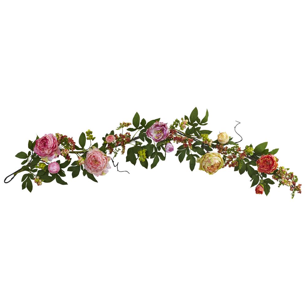60in. Mixed Peony & Berry Garland