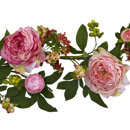 60in. Mixed Peony & Berry Garland