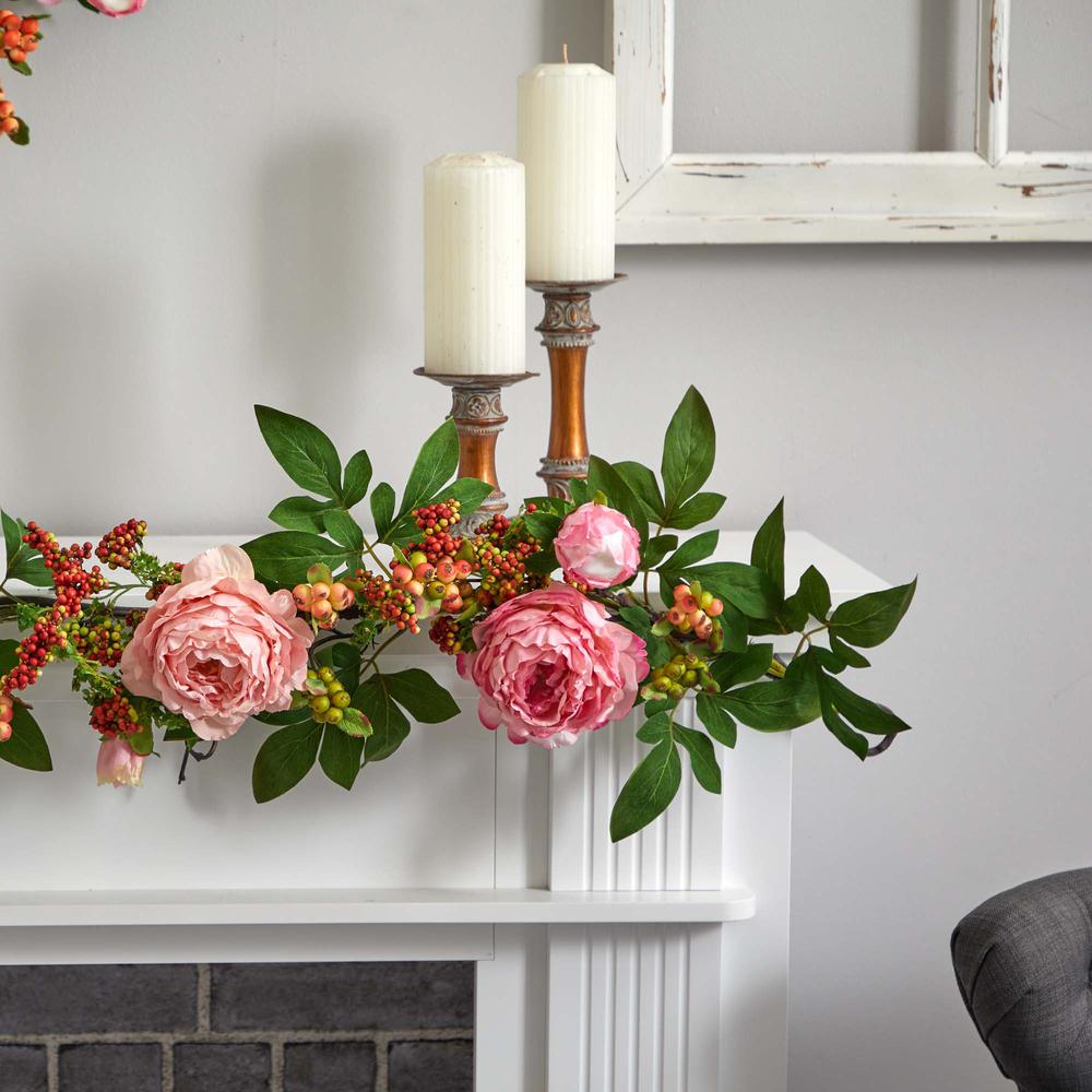 60in. Mixed Peony & Berry Garland