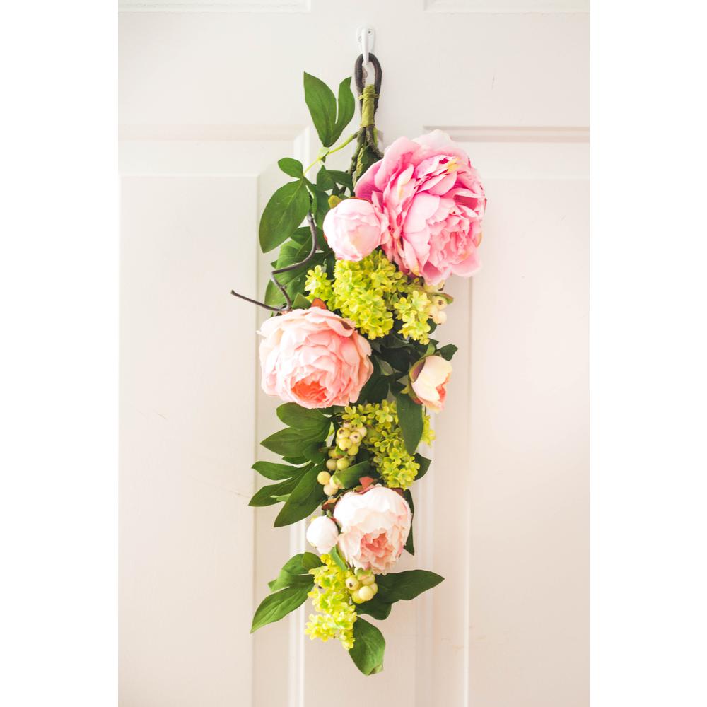 24in. Mixed Peony & Hydrangea Teardrop